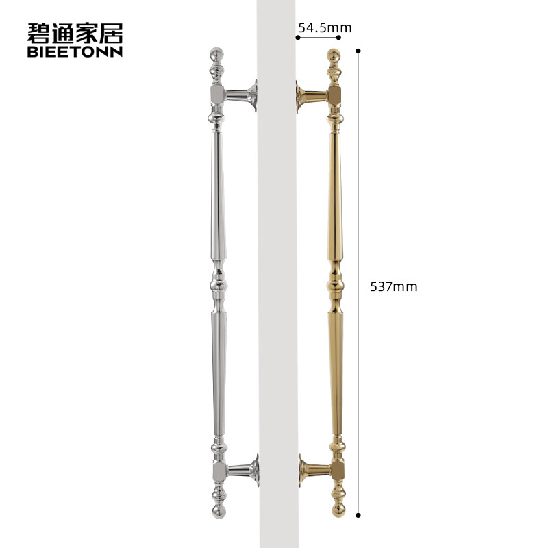 碧通小法式黄铜大门柜门咖啡店拉手复古对装金色长条房门把手
