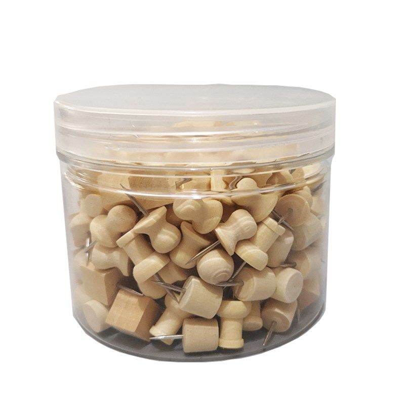 实木图钉9枚 木头工字钉软木板照片墙 创意按钉 色大头钉现