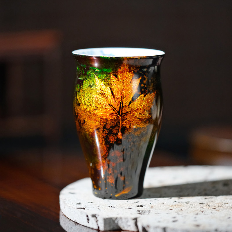 冬官大漆茶杯男款喝茶杯闻香一钱小酒杯静枫
