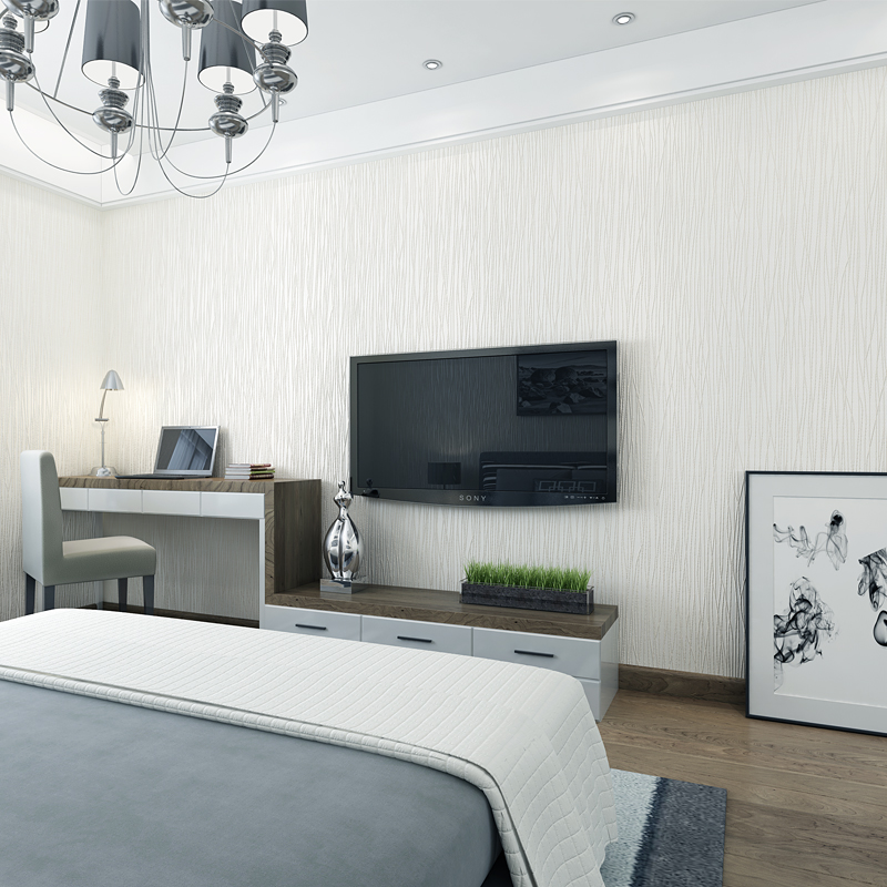 新款月光森林升级加厚现代简约条纹无纺布墙纸卧室客厅背景墙壁纸