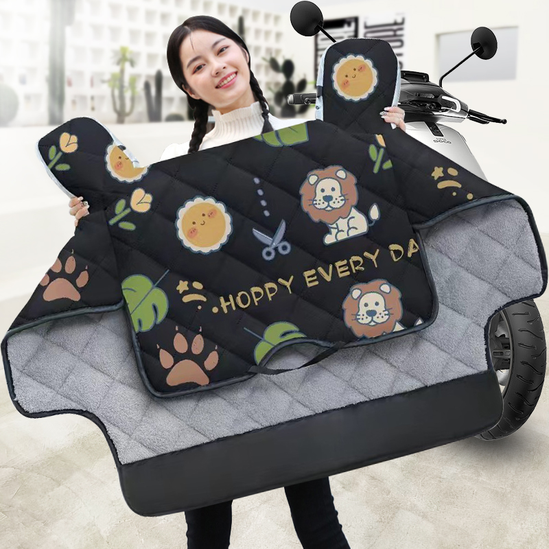 电动车挡风被冬季加绒加厚电瓶摩托车防雨水冬天特保暖防寒防风罩