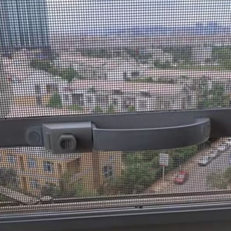 纱窗三推拉手执手锁插杆锁防盗纱窗锁销移门纱窗执手带锁插销