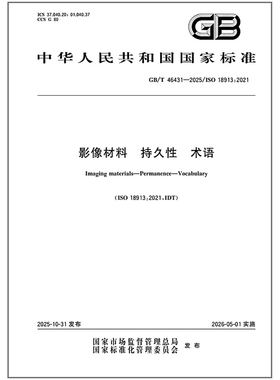 GB/T 46431-2025 影像材料 持久性 术语