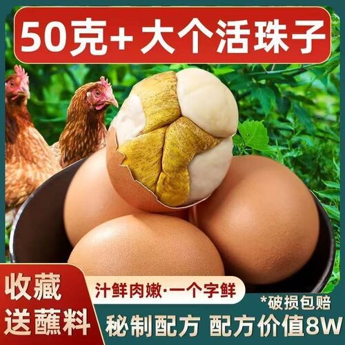 乐明珠新鲜十三天活珠子五香味香辣味钢化蛋新鲜鸡胚胎正宗喜蛋
