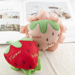立体草莓沐浴球泡泡浴擦儿童可爱不易散柔软起泡网洗澡棉搓澡神器