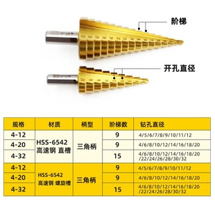 黑人台阶宝塔转头多功能锥形阶梯钻头扩孔器木头不锈钢金属开孔器