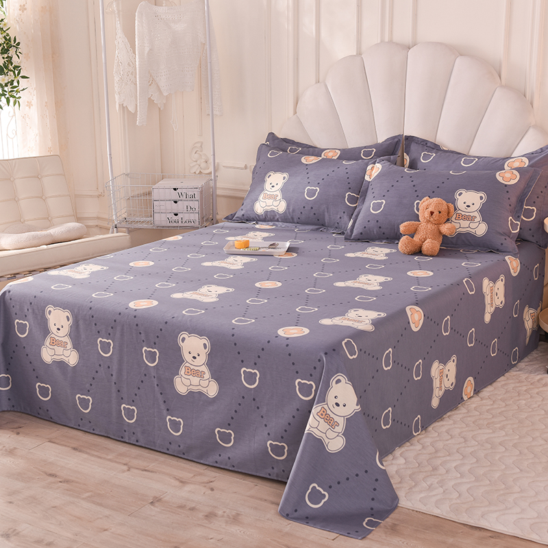 纯棉床单单件100全棉被单枕套三件套宿舍儿童男单人1米2双人卡通