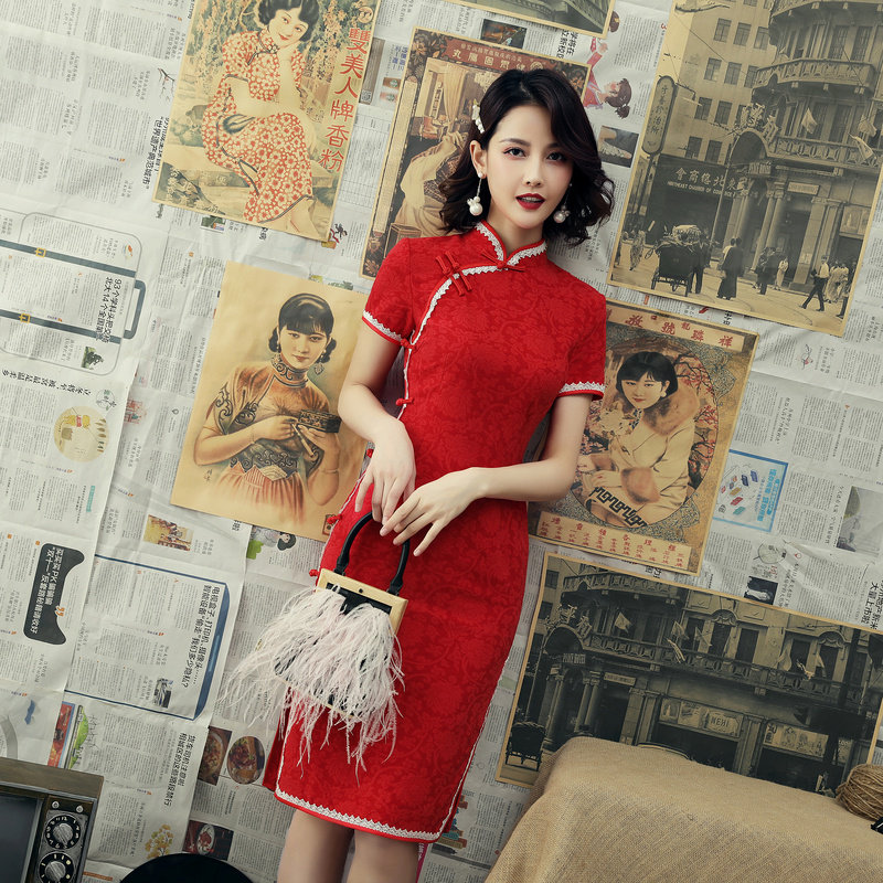 高考送考改良旗袍年轻款少女2023新款复古风连衣裙中长款气质优雅