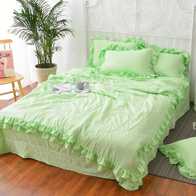 夏季水洗棉夏凉被四件套全棉纯棉可机洗薄款被子双人空调夏被单人