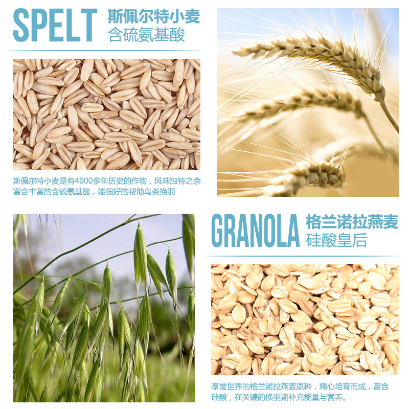 宠尚天虎皮鹦鹉饲料鸟粮牡丹玄凤横斑中小型混合粮谷子粟子鸟食粮