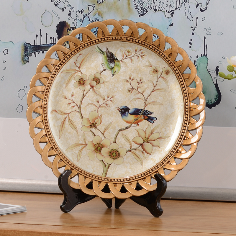 欧式装饰盘子摆件摆盘看盘客厅样板房玄关美式装饰品摆设