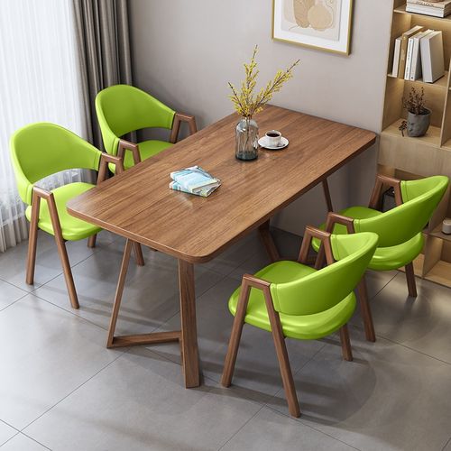 家用餐桌椅组合轻奢长方形吃饭桌子快餐店奶茶甜品店餐厅桌椅组合