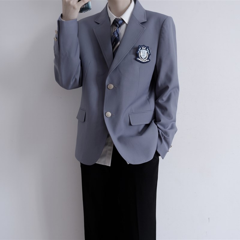 【刺篇】【送徽章】DK制服学院风两粒扣栗子色西服西装外套男秋冬