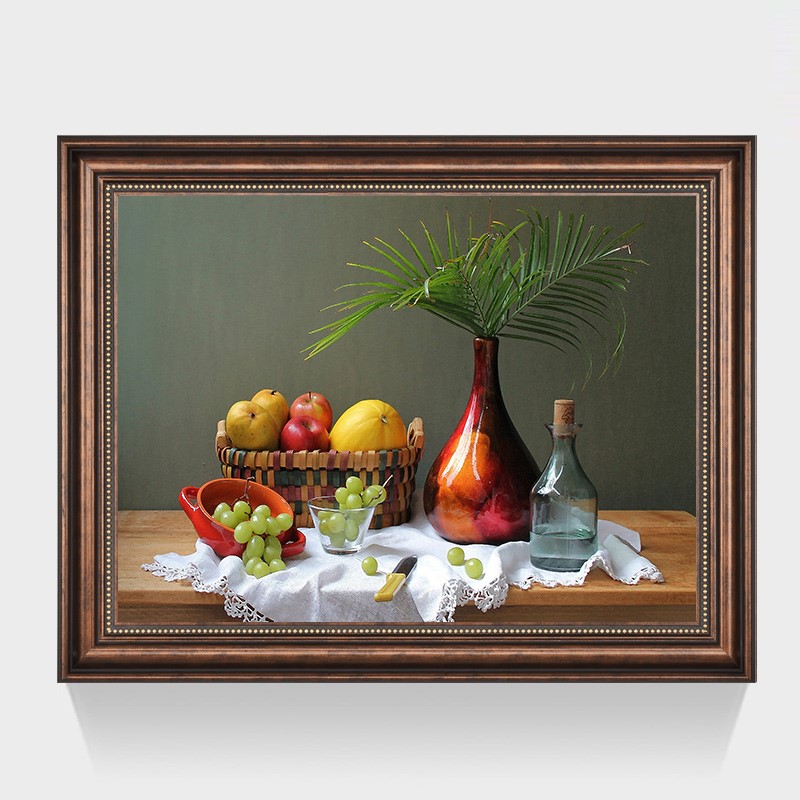 餐厅装饰画美式客厅沙发卧室挂画背景墙玄关欧式单幅油画酒杯定做图片