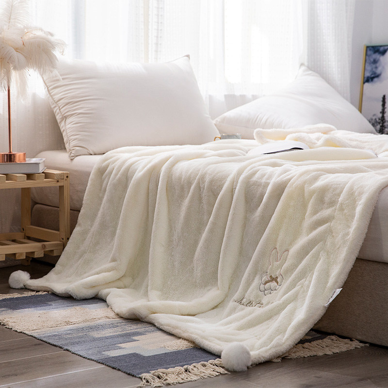兔兔绒加厚双层毛毯被子珊瑚绒毯子夏天法兰绒保暖小午睡毯女冬季,床上用品,休闲毯/毛毯/绒毯,淘宝优惠券,粉丝福利购,淘宝优惠卷