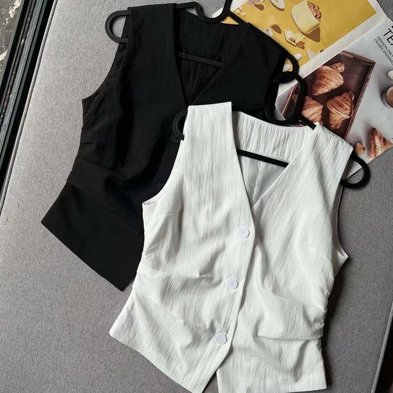深圳南油气质修身收腰西装马甲背心干练气质女V领马夹外套潮单穿