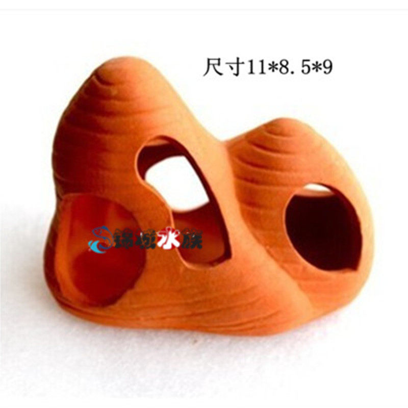 虾屋慈鲷专用石头短鲷罐异型陶罐躲避水族石景埃及三湖鱼躲避屋