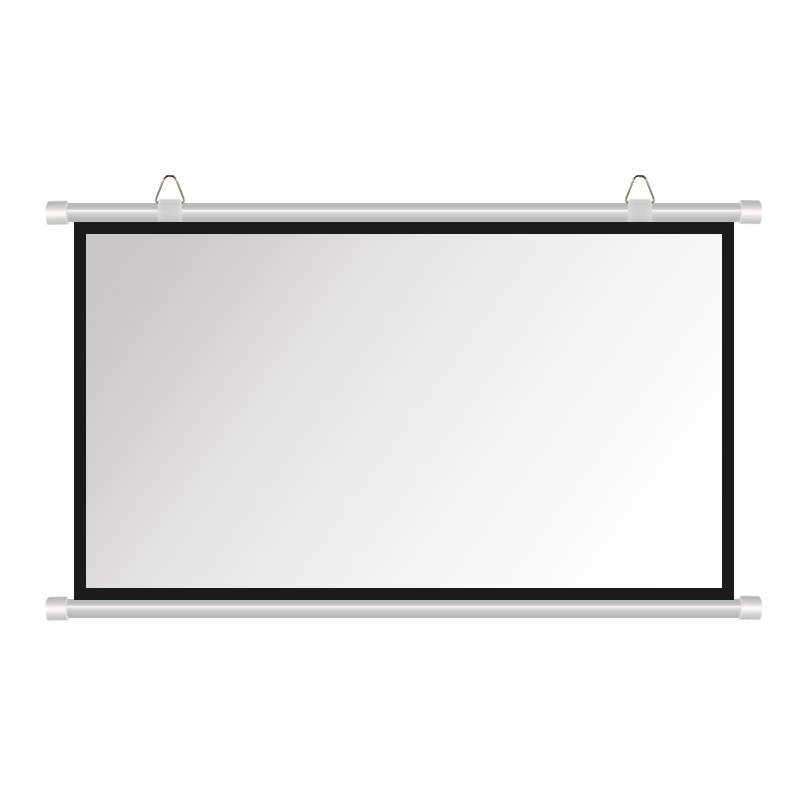 抗光壁挂投影幕布84寸100寸120寸手动壁高清免打孔挂钩壁挂屏幕