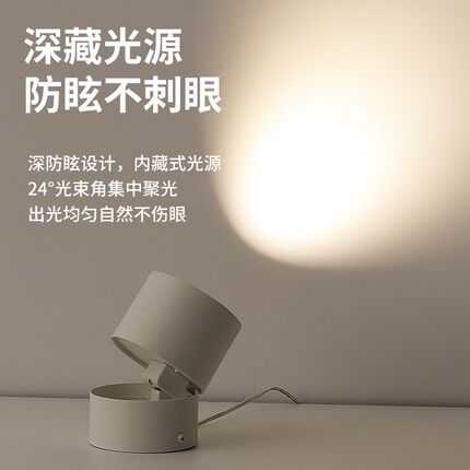 led明装射灯可调角度桶灯客厅筒灯玄关天花灯夕阳商用氛围餐厅