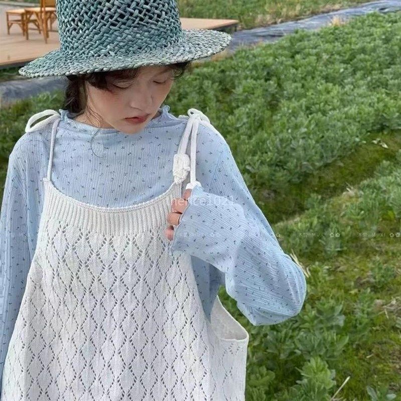 早春叠穿单品绑带针织吊带小背心女外穿短款上衣