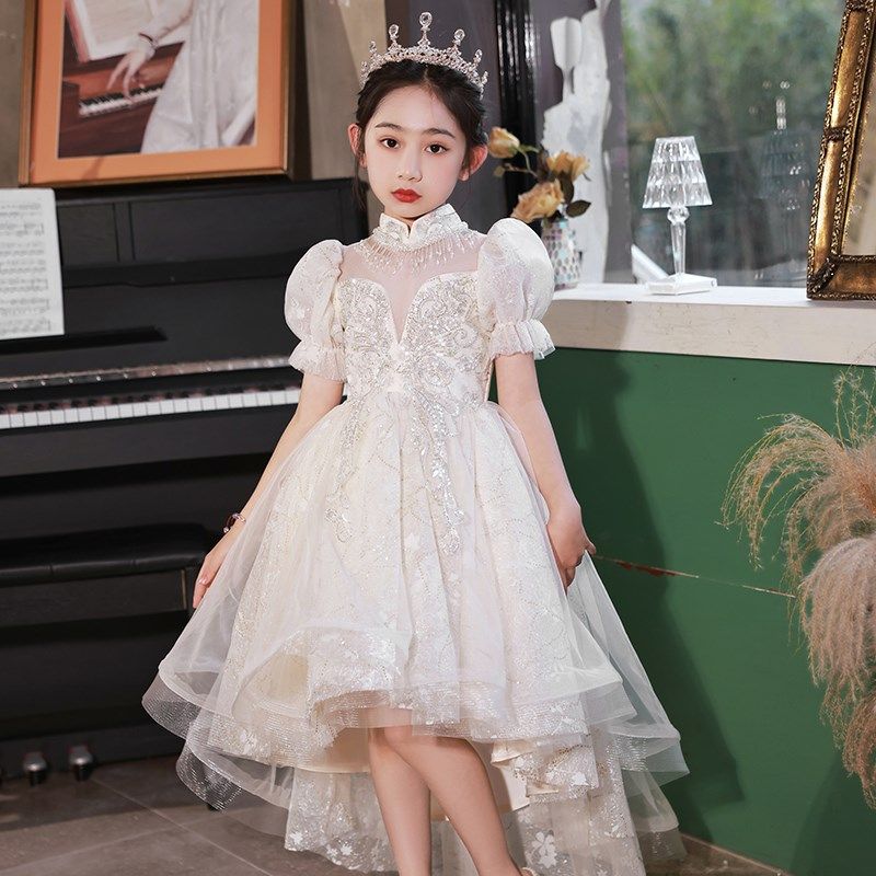 女童礼服轻奢小众高端小主持人钢琴演奏婚礼小花童儿童公主裙夏季
