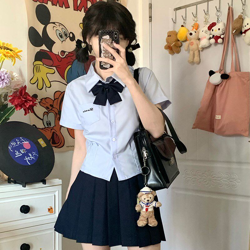 【邦黛芬】jk制服衬衫学院风上衣短袖泰式白色衬衣女毕业套装夏季
