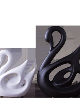 北欧简约创意桌面天鹅摆件客厅办公室酒柜电视柜装饰品