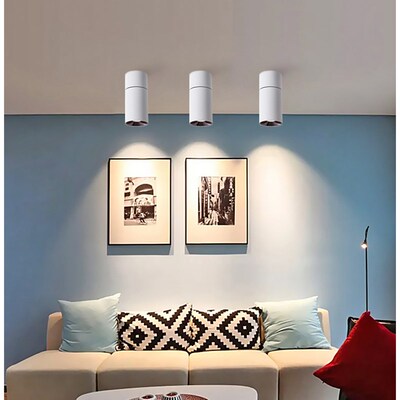 全光谱98高显圆形明装卧室饭厅吸顶式直筒防眩光LED迷你3500k射灯