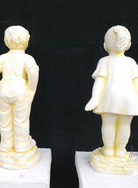 欧式小孩雕塑室外室内园林景观玻璃钢迎宾摆件家居装饰亲吻小情侣