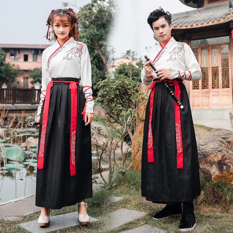汉服男女夏秋季年会演出武侠学生班服毕业照古装情侣装古风中国风