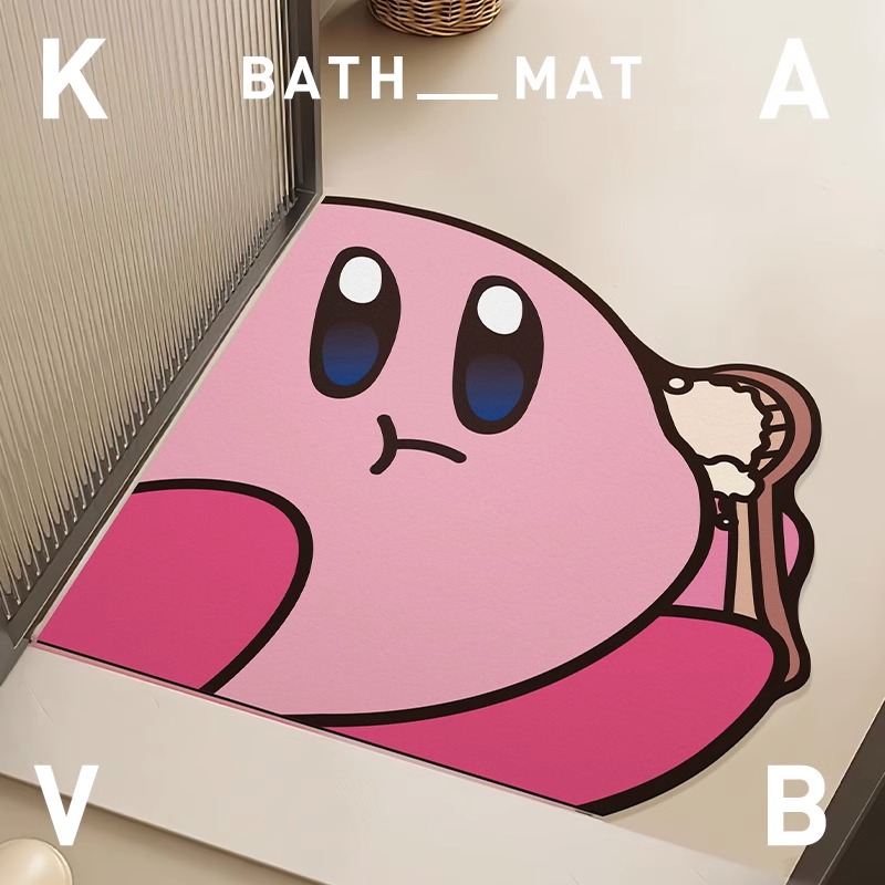 星之卡比洗澡澡浴室地垫化妆室厕所门口吸水防滑软矽藻泥脚垫可裁