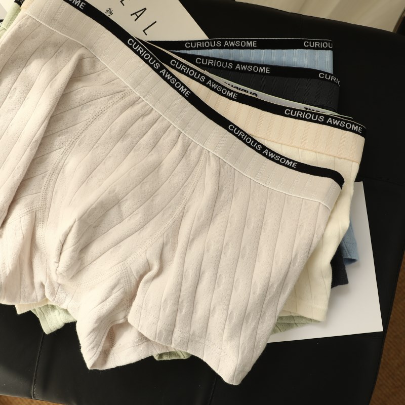 男士内裤纯棉四角夏季透气中腰宽松亲肤2024新款平角短裤男款裤头