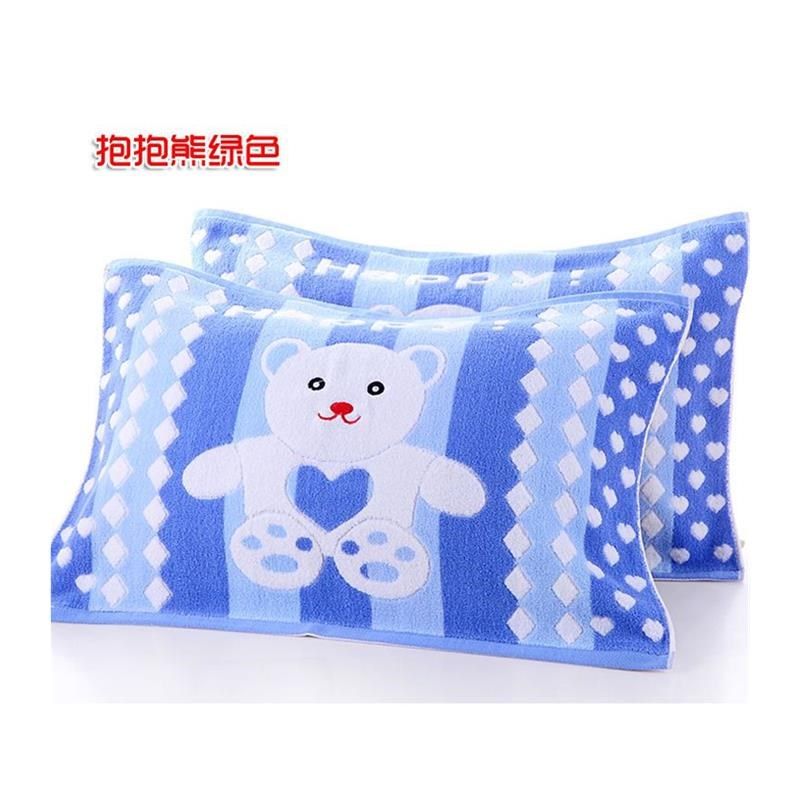 新疆西藏包邮纯棉枕巾加大加厚柔软一对装不掉色吸汗卡通四季52*7