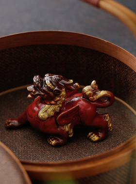 陶瓷招财貔貅一对茶宠摆件工艺品中式办公室桌面家居客厅桌面装饰