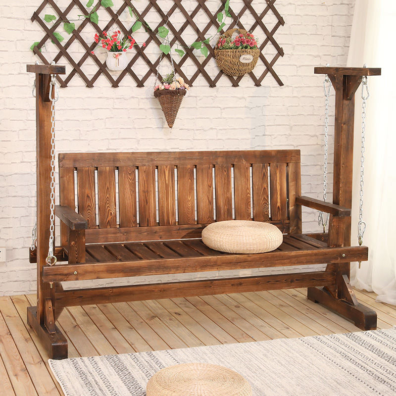 户外庭院秋千室外花园露天阳台露台防腐木双人实木摇摇椅懒人休闲