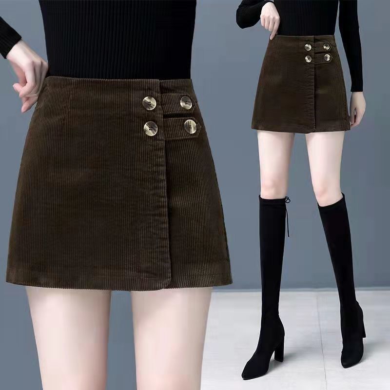 灯芯绒短裤女春秋外穿2025新款时尚显瘦裤裙洋气a字短裙假两件套,女装/女士精品,休闲裤,淘宝优惠券,粉丝福利购,淘宝优惠卷