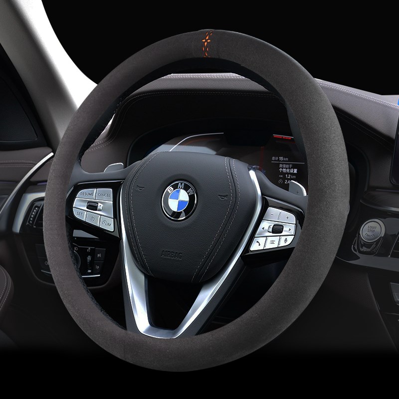 方向盘套适用宝马3系X3 5系X5 X1 I3 I5 IX1 IX3翻毛皮车把套四季