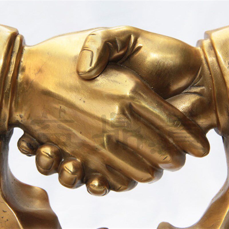 益鼎贵 铜手握手合作共赢诚信为本摆件商务送礼居家工艺礼品