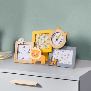 儿童房相框摆台成长记录相架木质创意卡通样板房桌面摆件家居饰品