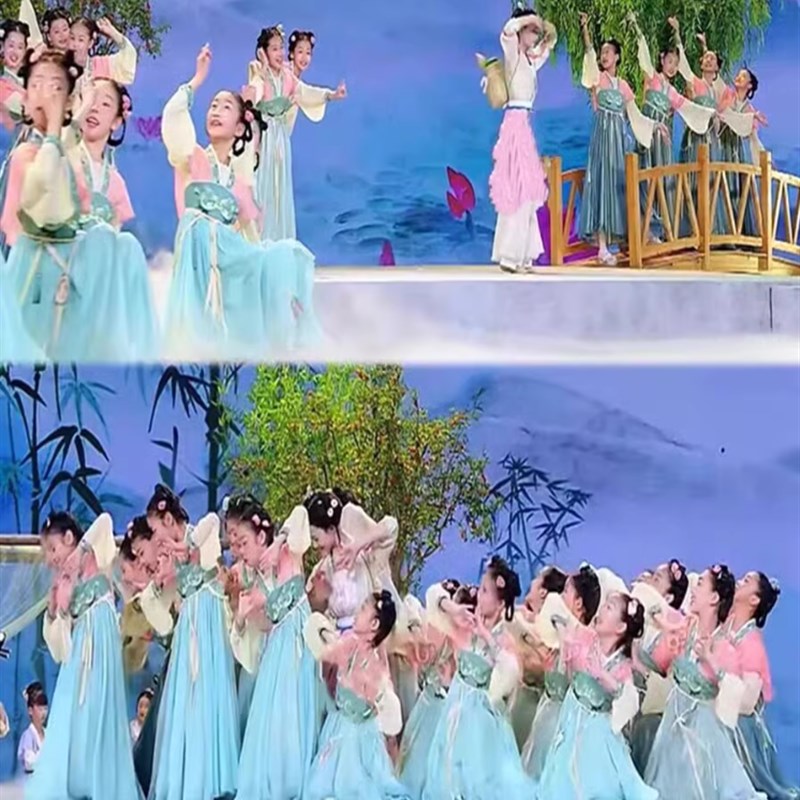 儿童古典舞阮郎归初夏演出服中国风汉唐舞女汉服古装裙飘逸舞蹈服