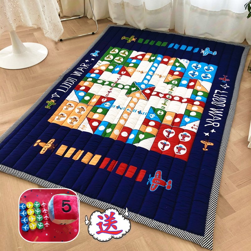 大号加厚棉质婴儿地垫宝宝爬行垫卡通地毯儿童爬爬垫飞行棋游戏垫