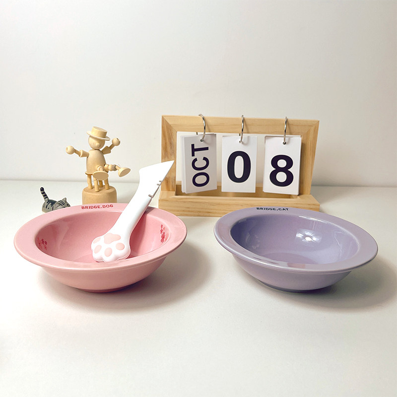 喵小姐猫碗陶瓷韩国BD飞碟碗平替猫咪罐头粮水碗食盆宠物多彩碗