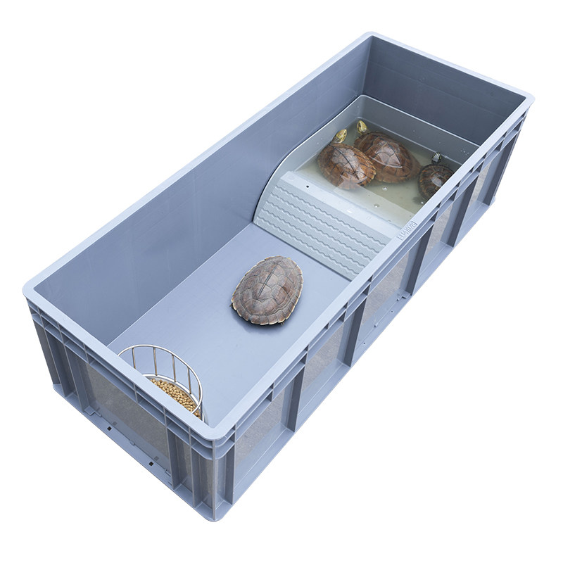 黄缘龟饲养箱半水龟养殖箱喂水盘爬台晒背台爬梯龟箱爬宠箱晒台