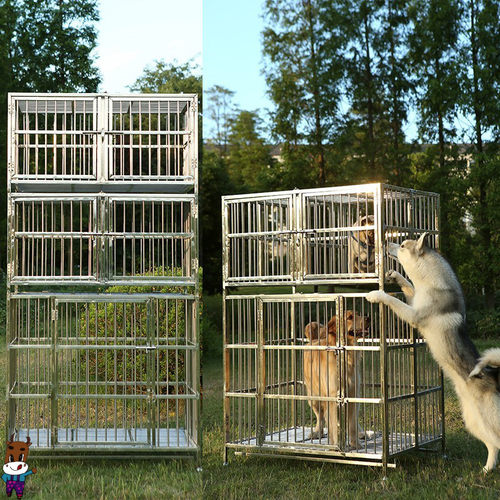 不锈钢狗笼双层三层两层组合笼宠物店展示笼寄养笼大型犬中型犬