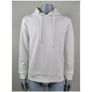 2024秋款 劲牌 纯白色加绒连帽厚卫衣中年男商务休闲合体套头长袖