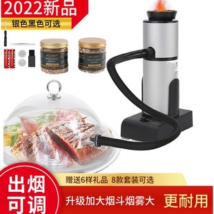 分子料理烟熏枪鸡尾酒吧创意果木大型食品烟熏机意境菜熏制器工具