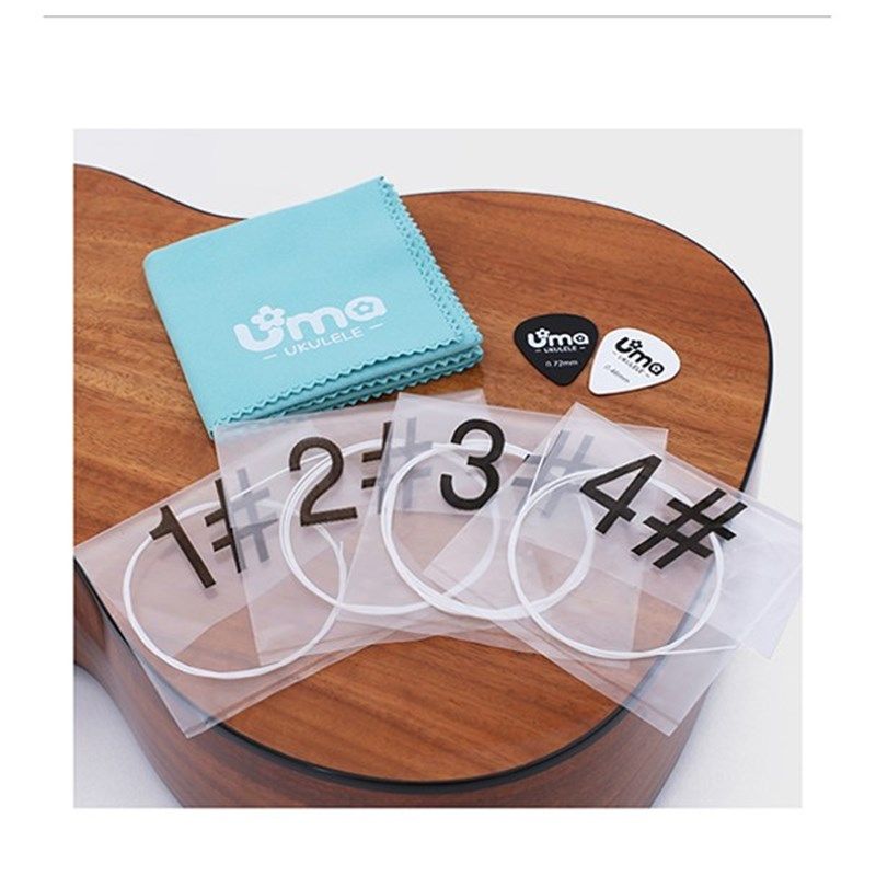 uma尤克里里琴弦碳素琴弦23/26英寸透明琴弦白色尼龙琴弦指弹柔软