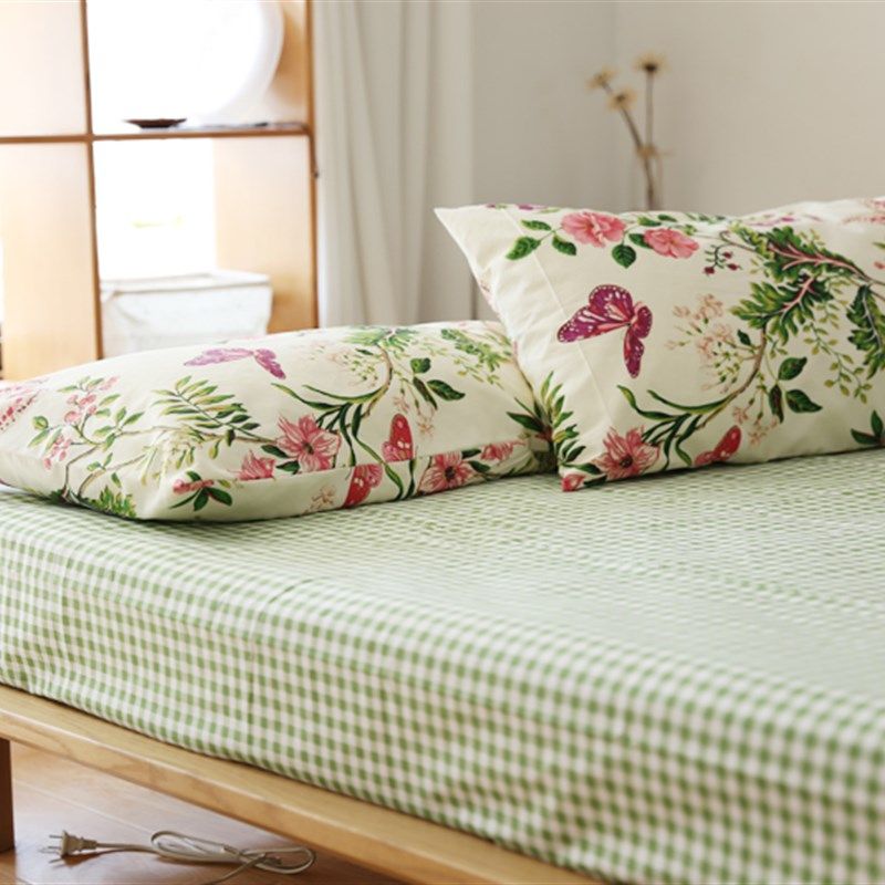 纯棉小清新格子老粗布床单全棉加厚加密粗布凉席宿舍1.5/1.8/2m床,床上用品,床单,淘宝优惠券,粉丝福利购,淘宝优惠卷