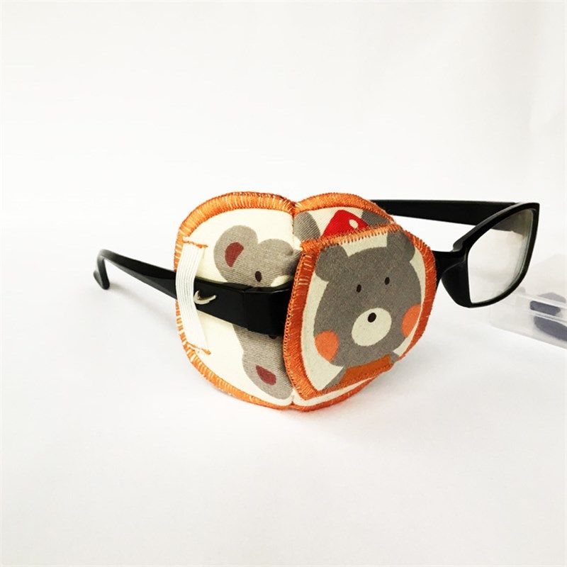 橙色熊弱视眼罩单眼矫正儿童全遮盖卡通遮眼 纯棉轻薄立体眼镜套,居家日用,单眼眼罩,淘宝优惠券,粉丝福利购,淘宝优惠卷