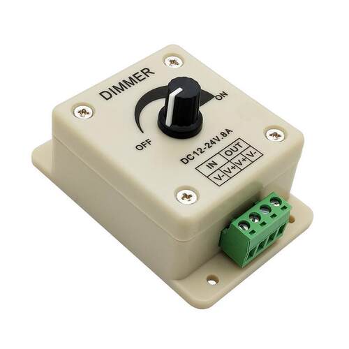 LED灯带手动旋钮调光器 8A LED单色塑料开关12-24V led调光器